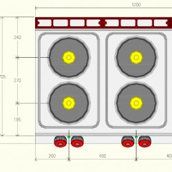 PE073M0 - Ηλεκτρική κουζίνα 6 ματιών