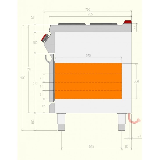 PEE72M0 - Ηλεκτρική κουζίνα-φούρνος 4 ματιών