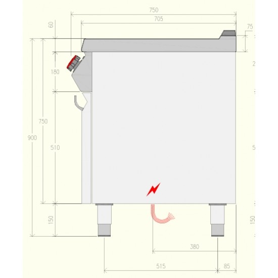 FTE72MF - Ηλεκτρική κουζίνα τηγανίσματος διπλής πόρτας 