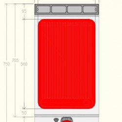 FTG71MJ - Επιφάνεια τηγανίσματος αερίου μονής πλάκας με αρθρωτή πόρτα