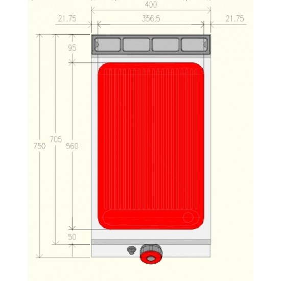 FTG71MG - Επιφάνεια τηγανίσματος αερίου μονής πλάκας με αρθρωτή πόρτα