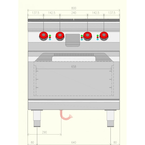 FTE72EB - Ηλεκτρική κουζίνα τηγανίσματος διπλής πλάκας με ηλεκτρικό φούρνο