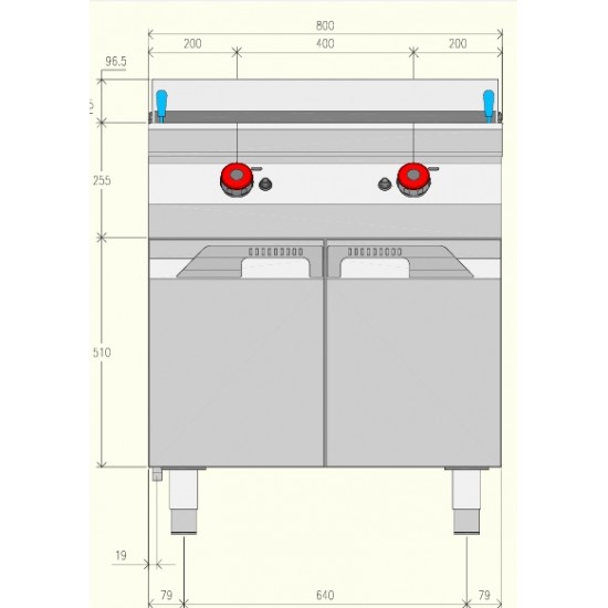 GPG72M0 - Ψησταριά αερίου με πέτρα λάβας και αρθρωτές πόρτες