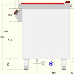 TPG72MD - Εστία μαγειρέματος αερίου με 2 καυστήρες και αρθρωτές πόρτες