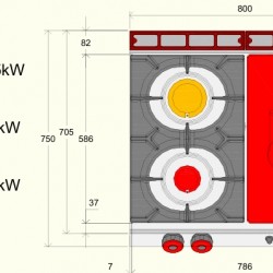 TPG72MC - Εστία μαγειρέματος αερίου με 2 καυστήρες