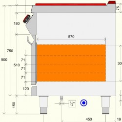 TPG72MA - Εστία μαγειρέματος αερίου με φούρνο αερίου