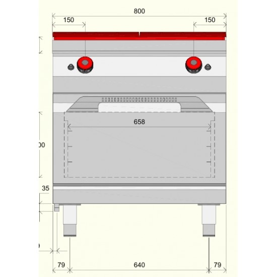TPG72MA - Εστία μαγειρέματος αερίου με φούρνο αερίου