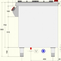 TPG73MA - Εστία μαγειρέματος αερίου με 2 καυστήρες και αρθρωτές πόρτες