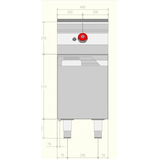 FRG71ME - Φριτέζα αερίου μονού μπολ με καυστήρες μέσα στο μπολ