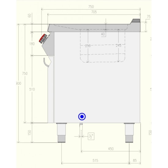 FRG72ME - Φριτέζα αερίου 2 μπολ με καυστήρες μέσα στα μπολ