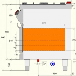 TPG73MF - Εστία μαγειρέματος αερίου με 4 καυστήρες και φούρνο αερίου