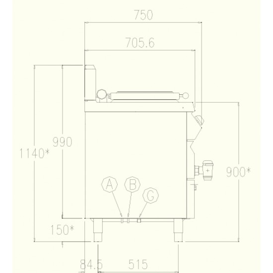PNG72MD - Κατσαρόλα αερίου με άμεση θέρμανση
