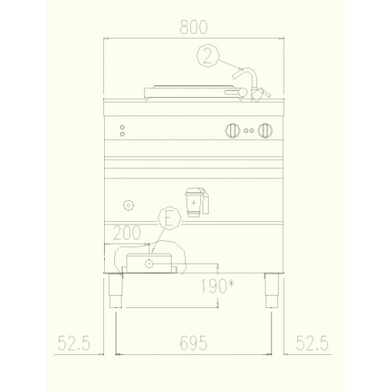 PNE72MI - Ηλεκτρική κατσαρόλα έμμεσης θέρμανσης