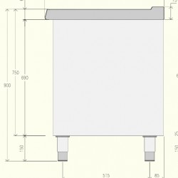 EN071M0 - Κουζίνα ουδέτερου στοιχείου με ανοιχτό ντουλάπι
