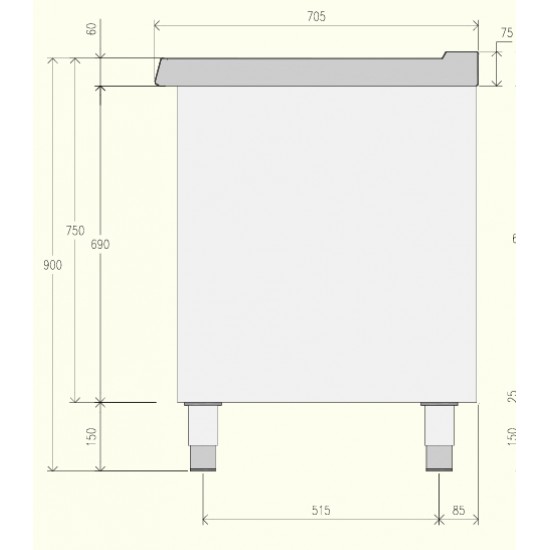 EN071M0 - Κουζίνα ουδέτερου στοιχείου με ανοιχτό ντουλάπι