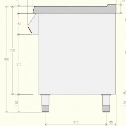 EN071MA - Κουζίνα ουδέτερου στοιχείου με ανοιχτό ντουλάπι και συρτάρι