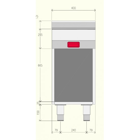 EN071MA - Κουζίνα ουδέτερου στοιχείου με ανοιχτό ντουλάπι και συρτάρι
