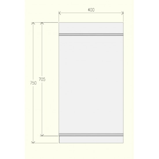 EN071MA - Κουζίνα ουδέτερου στοιχείου με ανοιχτό ντουλάπι και συρτάρι
