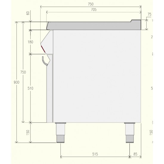 EN071MB - Κουζίνα ουδέτερου στοιχείου με συρτάρι και αρθρωτή πόρτα