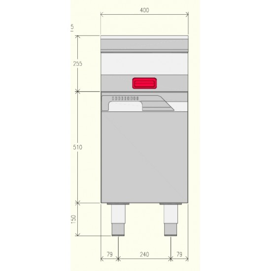 EN071MB - Κουζίνα ουδέτερου στοιχείου με συρτάρι και αρθρωτή πόρτα