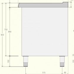 EN072M0 - Κουζίνα ουδέτερου στοιχείου με ανοιχτό ντουλάπι