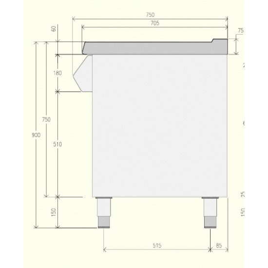 EN072MC - Κουζίνα ουδέτερου στοιχείου με ανοιχτό ντουλάπι και πρόσωψη