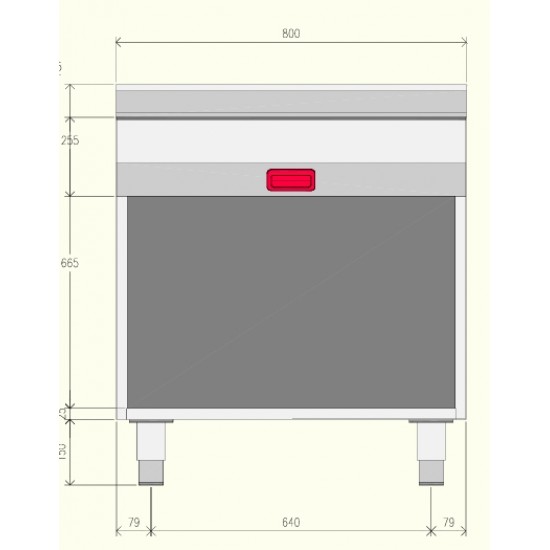 EN072MC - Κουζίνα ουδέτερου στοιχείου με ανοιχτό ντουλάπι και πρόσωψη