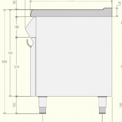 EN072MB - Κουζίνα ουδέτερου στοιχείου με συρτάρι και αρθρωτές πόρτες