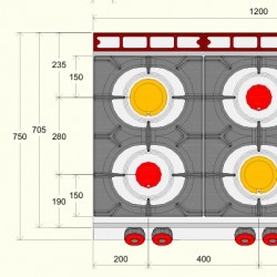 FA073T0 - Σειρά αερίου 6 καυστήρων - Top Line
