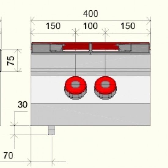 FE071T0 - Σειρά αερίου με 2 ερμητικούς καυστήρες - Top Line