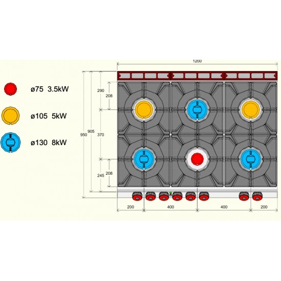 FAE93M0 - Επαγγελματική ηλεκτρική κουζίνα 
