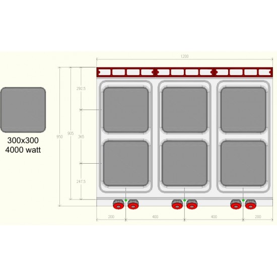 PE093MA - Επαγγελματική ηλεκτρική κουζίνα 