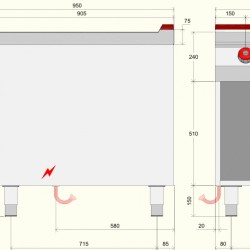 IR091M0 - Επαγγελματική ηλεκτρική κουζίνα