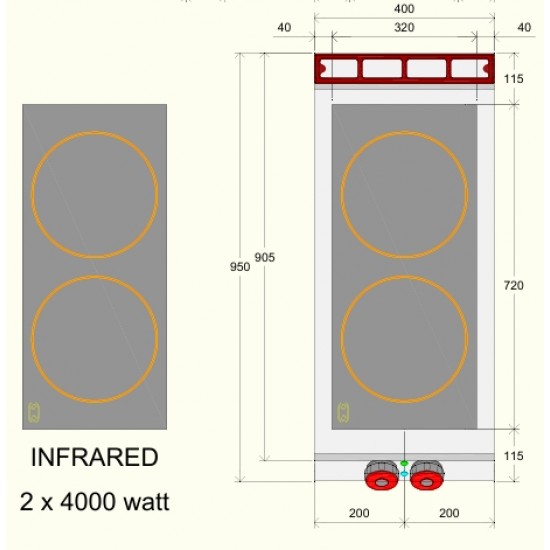 IR091MA - Επαγγελαμτική ηλεκτρική κουζίνα