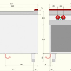 IR092M0 - Επαγγελματική ηλεκτρική κουζίνα