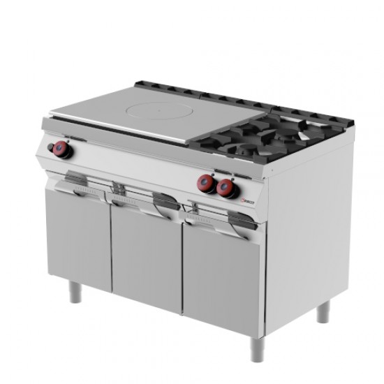 TPG73MA - Εστία μαγειρέματος αερίου με 2 καυστήρες και αρθρωτές πόρτες